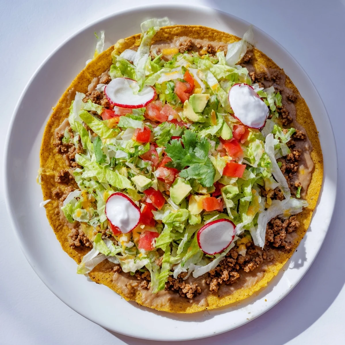 Beef Tostadas Refried Beans