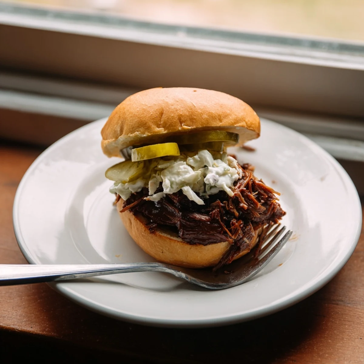 Golden slider buns cradle saucy Beef Brisket Sliders ready for game day.