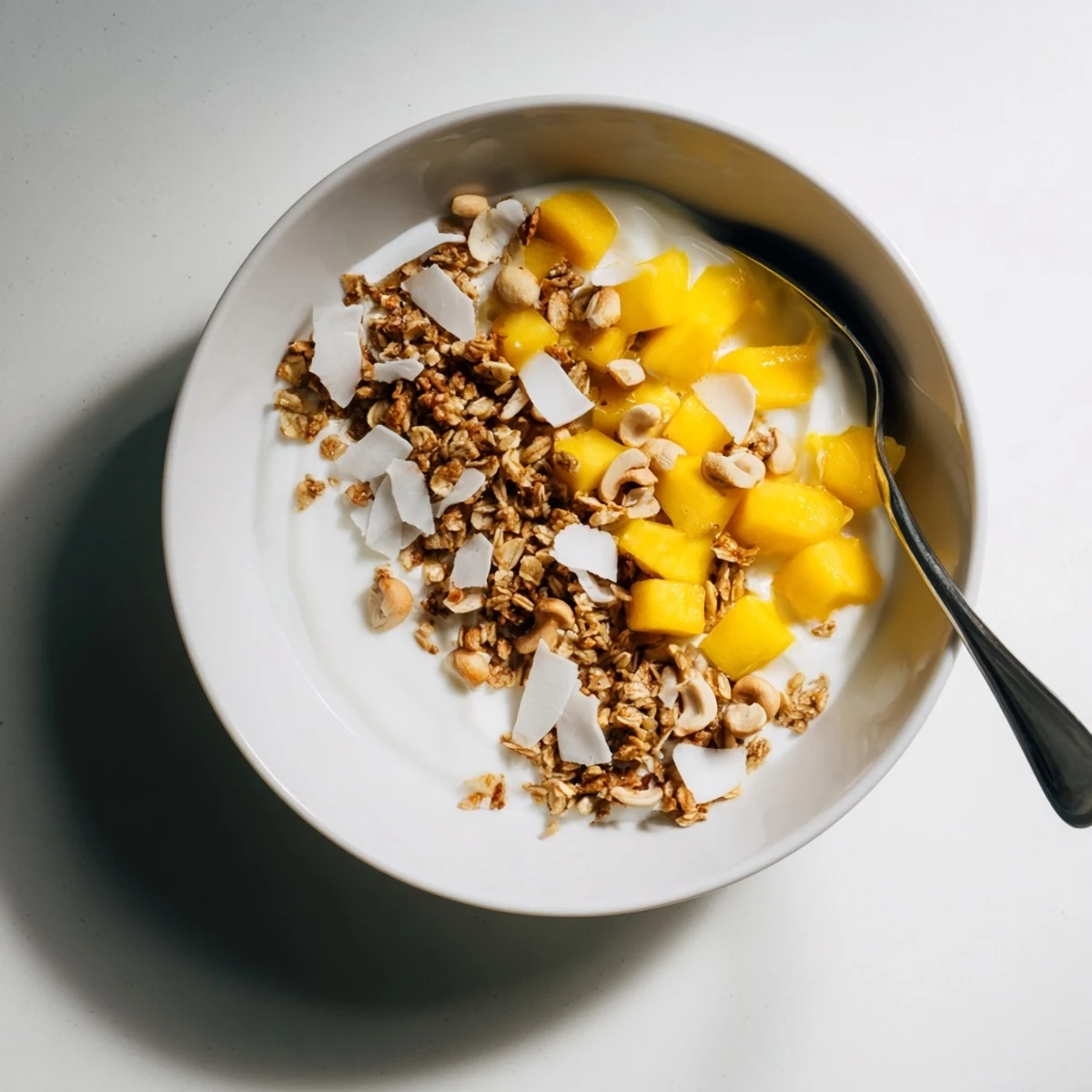 Layers of diced apple, cinnamon, walnuts, and maple syrup make this Easy Yogurt Granola Bowls 4 Ways look warm and inviting.