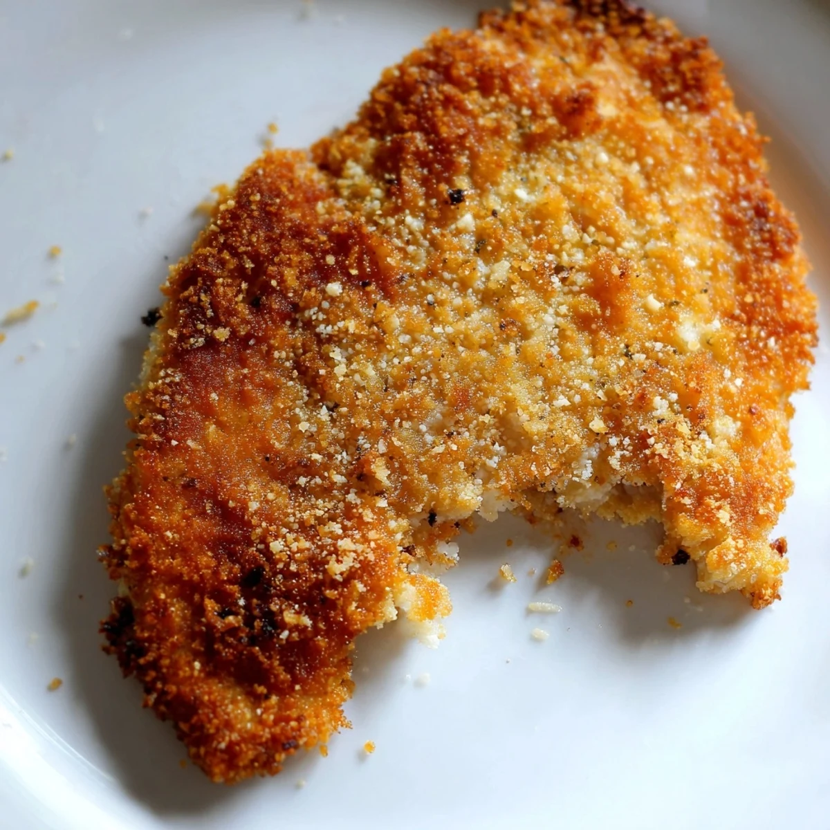 Air Fryer Breaded Chicken Breast on a plate with a fresh garden salad for a complete dinner.