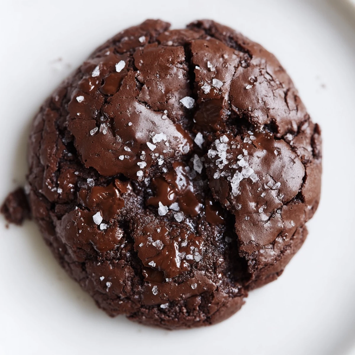 Freshly baked Gourmet Brownie Cookies are arranged on a white plate next to a glass of cold milk.