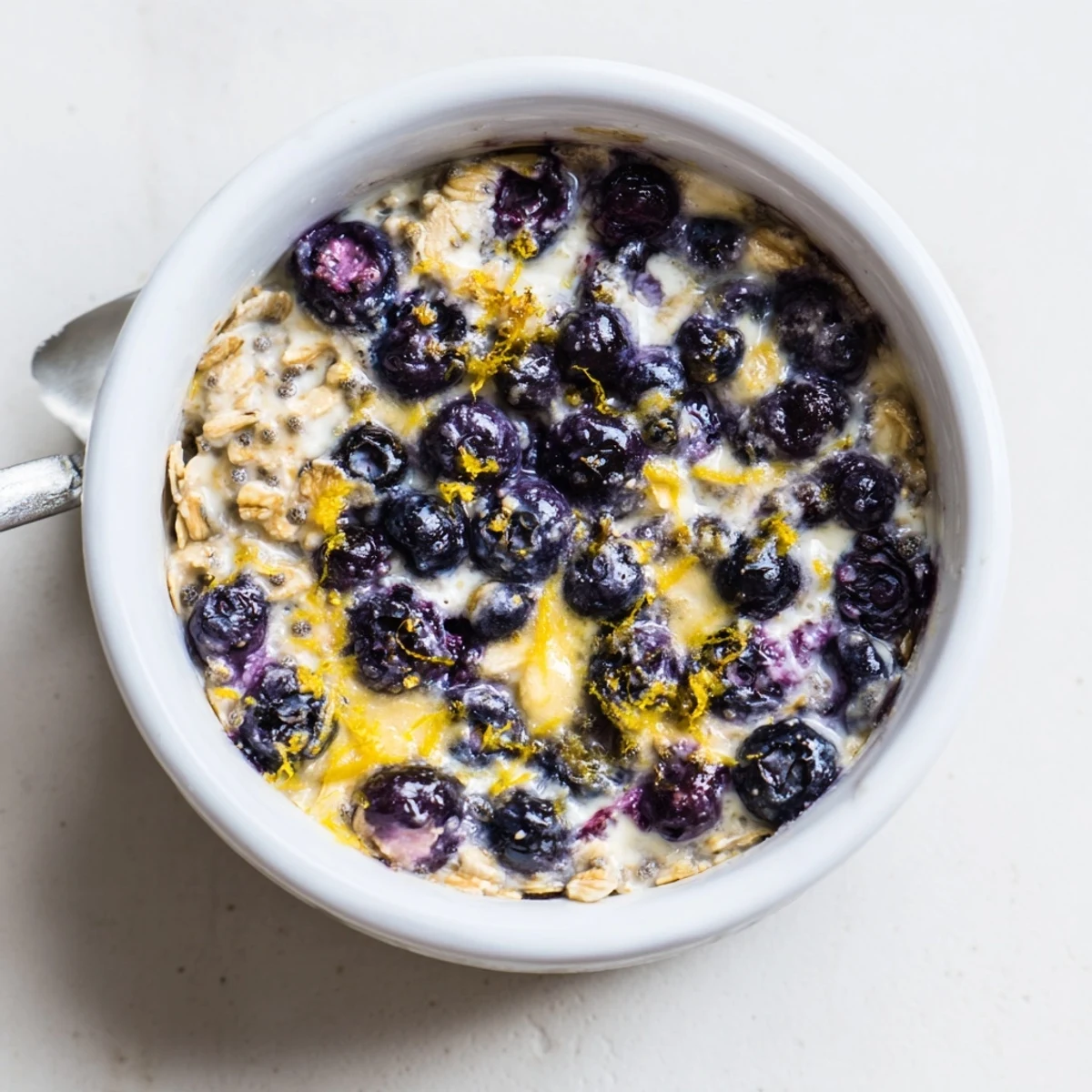 Visualizing the texture of creamy baked cottage cheese and bursting blueberries in these delicious breakfast bowls.