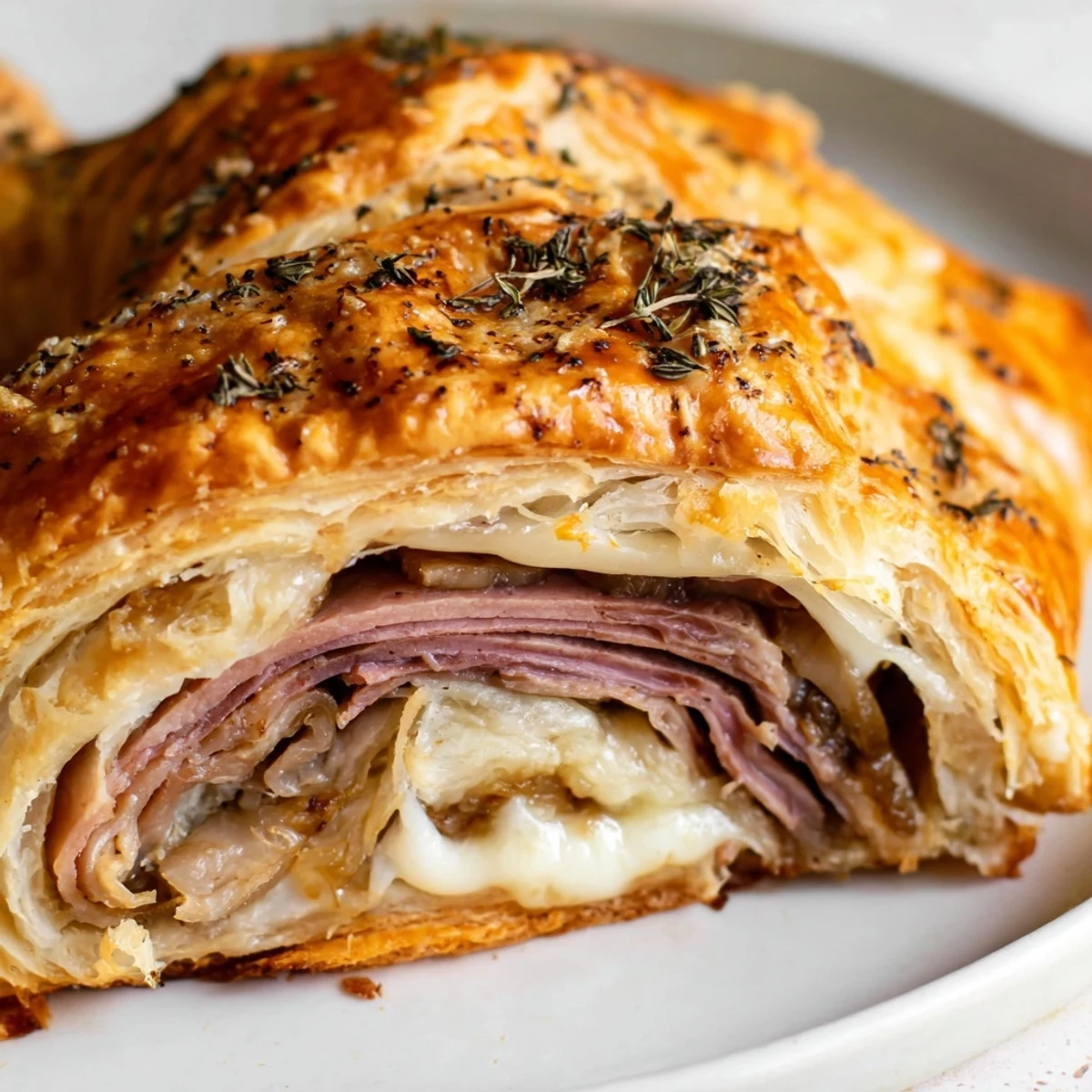 Crescent-wrapped Beef and Cheese French Dip Roll Ups with melted provolone and tender roast beef inside