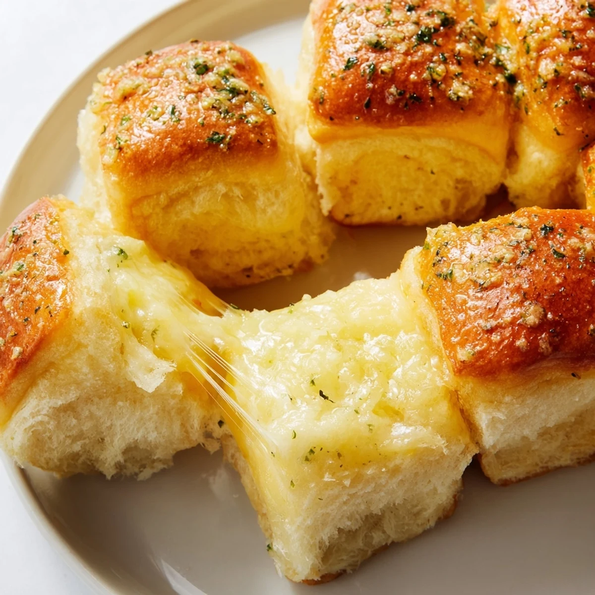 Golden mini grilled cheese Hawaiian rolls with melted cheddar oozing from buttery toasted sweet bread
