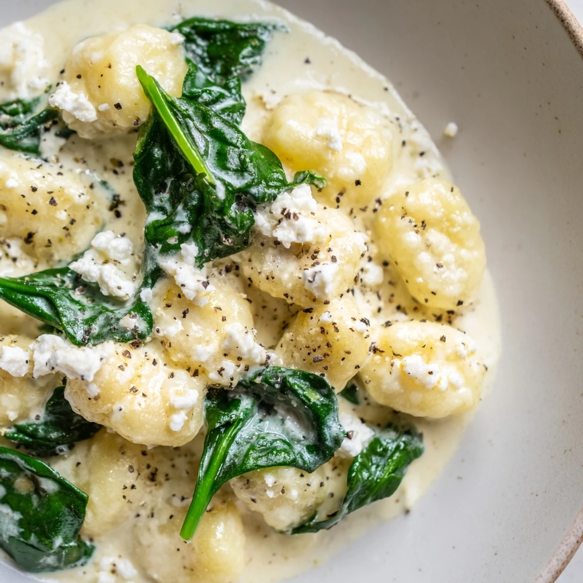 Creamy Gnocchi With Spinach And Feta