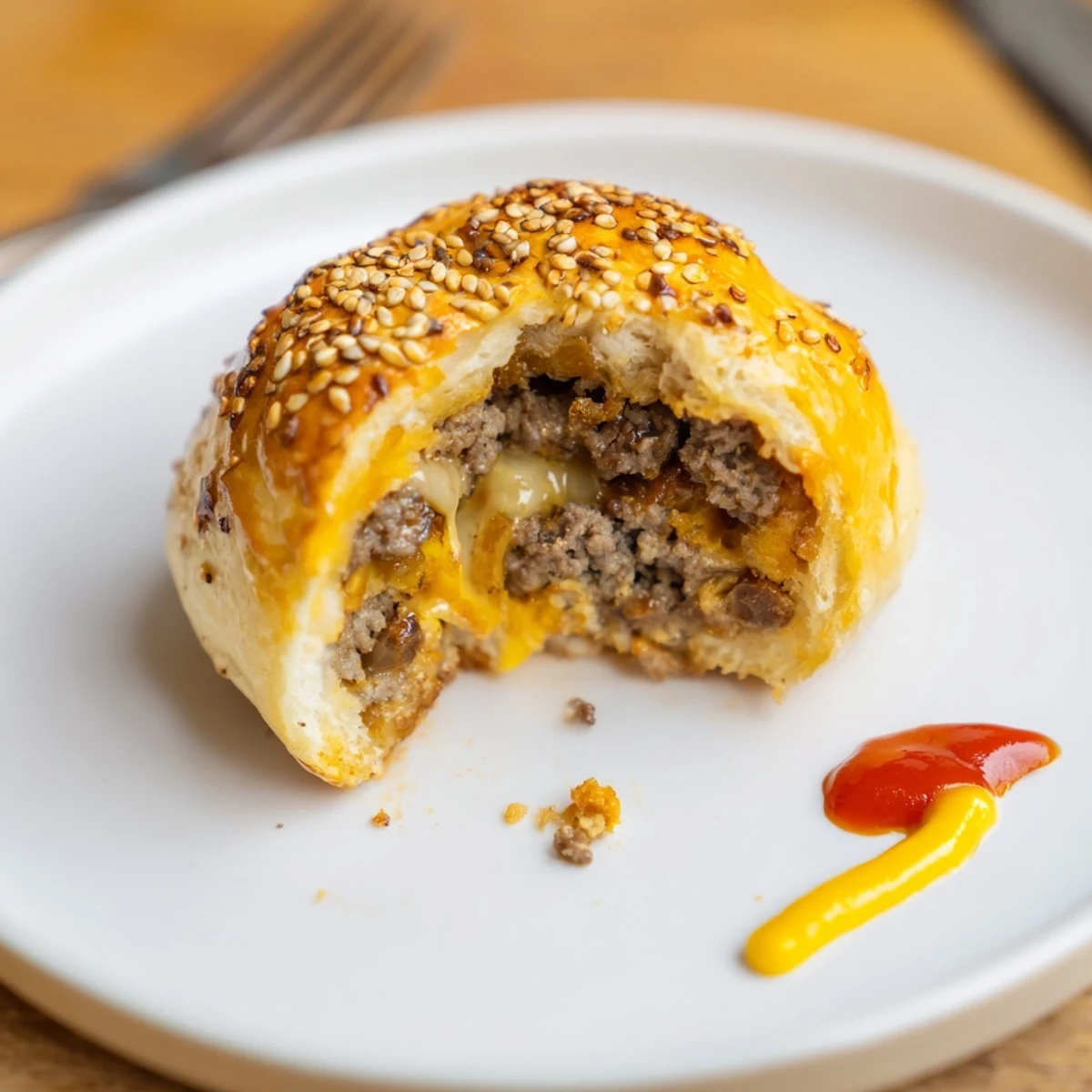 Handheld Cheesy Cheeseburger Bombs Explosion Recipe bursting with savory beef, melted cheddar