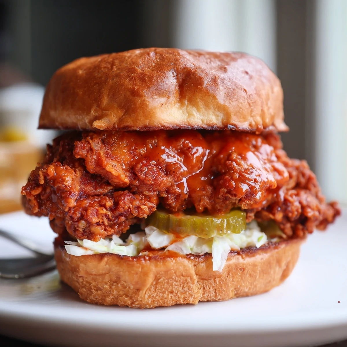 Spicy Nashville Hot Chicken Sandwiches Recipe To Savor paired with sweet iced tea