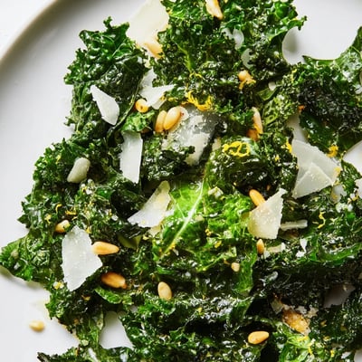 Garlic Lemon Parmesan Kale Salad