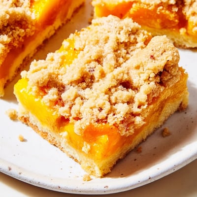 Sweet Butter Peach Streusel Bars